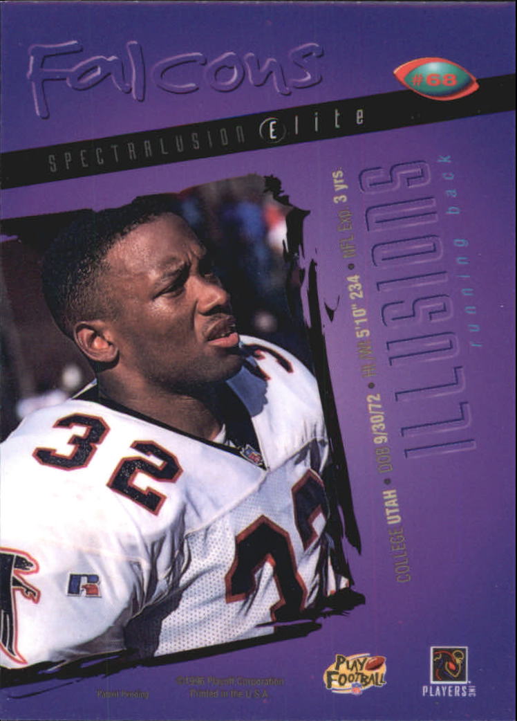 1996 Playoff Illusions Spectralusion Elite #68 Jamal Anderson back image