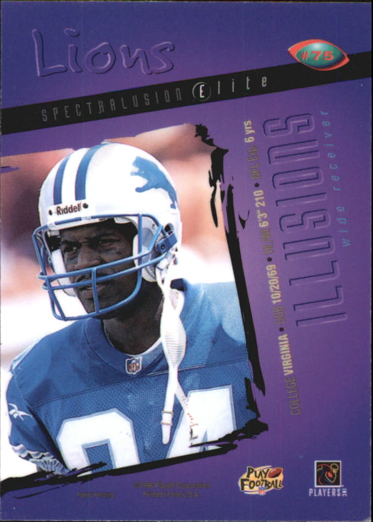 1996 Playoff Illusions Spectralusion Elite #75 Herman Moore back image