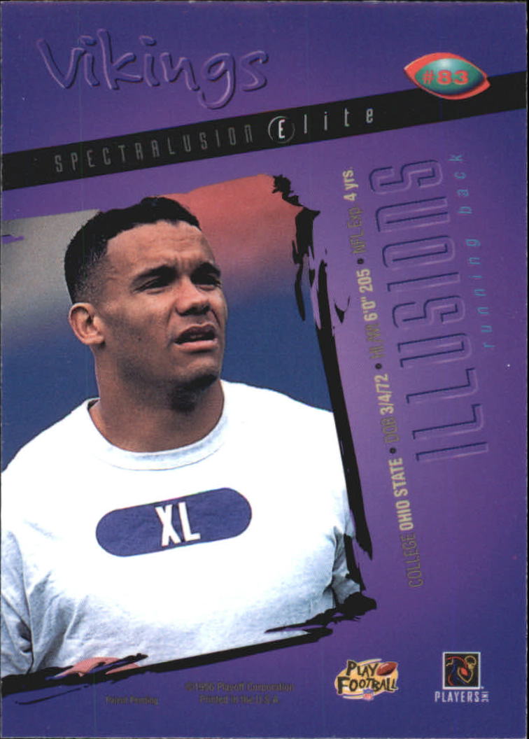1996 Playoff Illusions Spectralusion Elite #83 Robert Smith back image