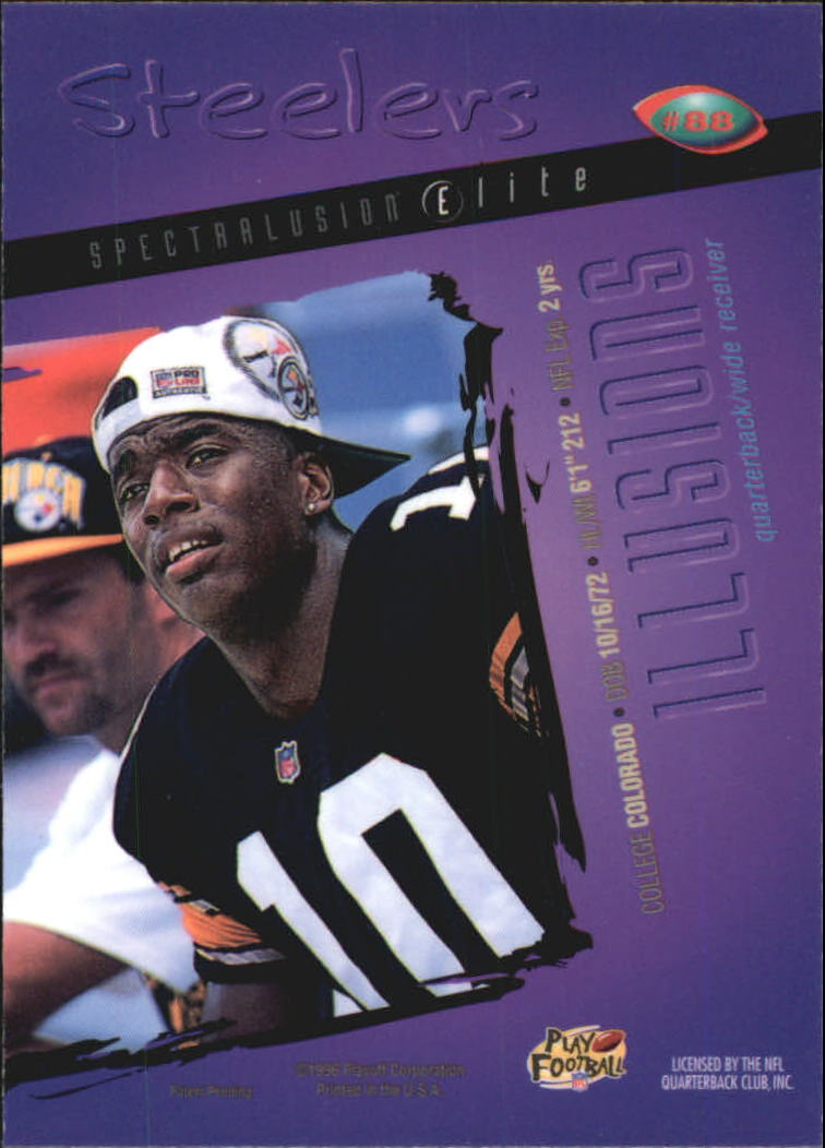 1996 Playoff Illusions Spectralusion Elite #88 Kordell Stewart back image