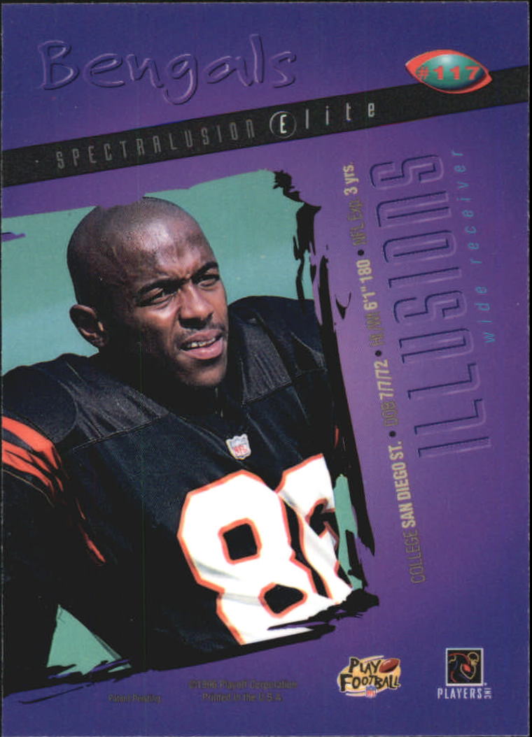 1996 Playoff Illusions Spectralusion Elite #117 Darnay Scott back image