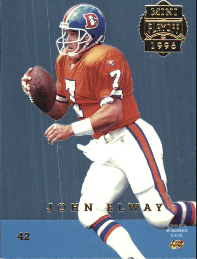 1996 Playoff Trophy Contenders Mini Back-To-Backs #42 J.Elway/A.Miller