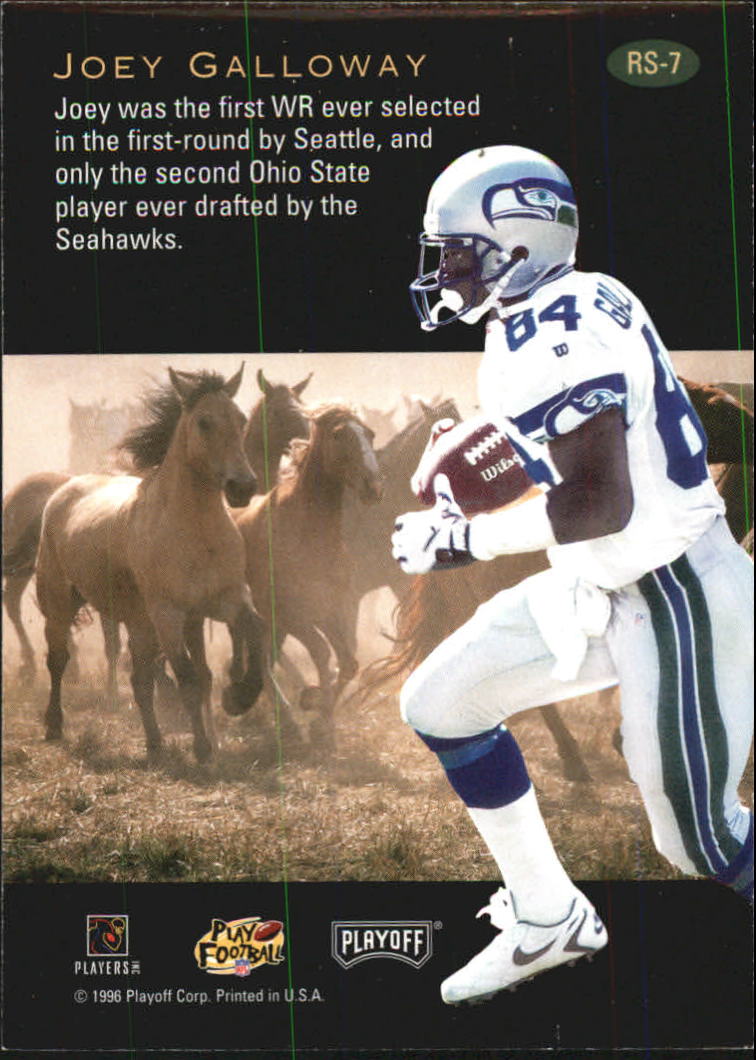 1996 Playoff Trophy Contenders Rookie Stallions #7 Joey Galloway back image
