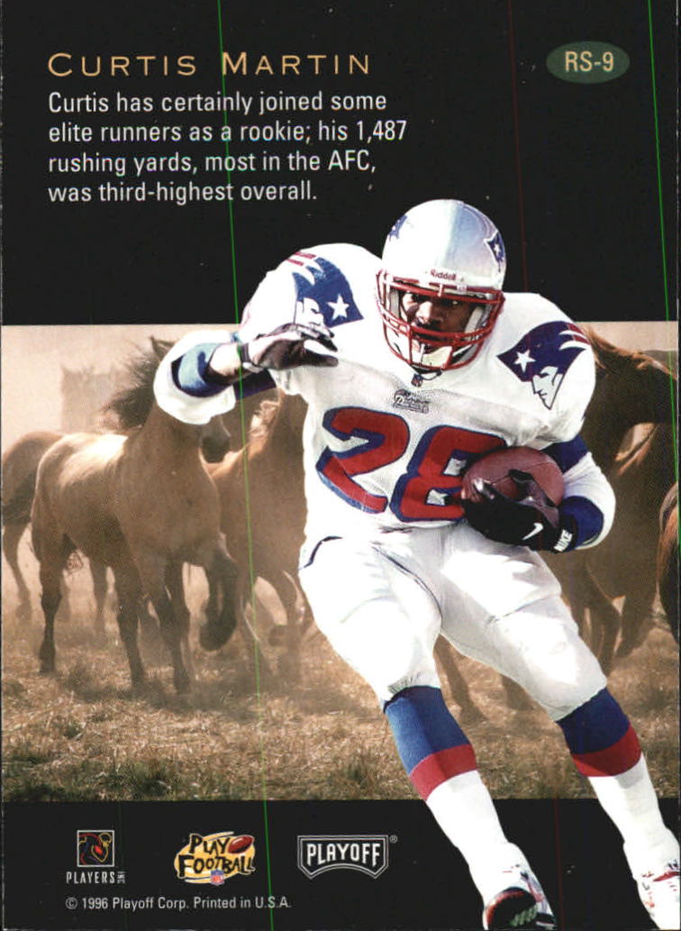 1996 Playoff Trophy Contenders Rookie Stallions #9 Curtis Martin back image