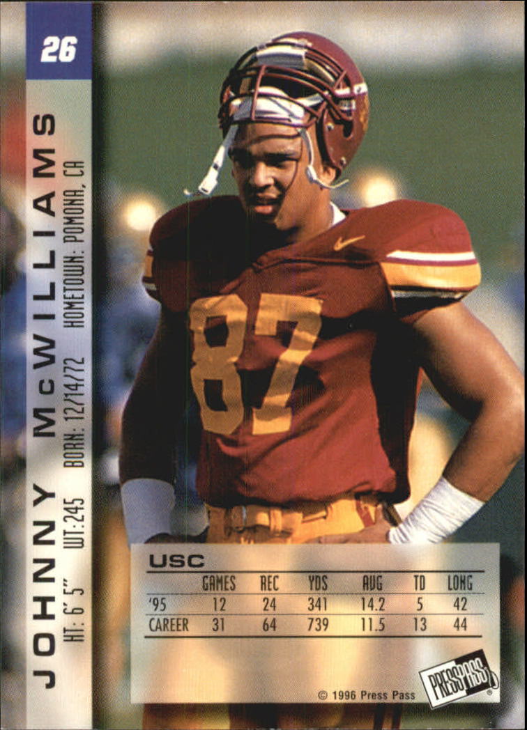 1996 Press Pass Paydirt #26 Johnny McWilliams back image