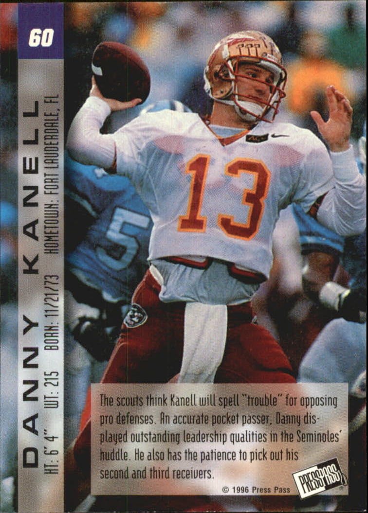 1996 Press Pass Paydirt #60 Danny Kanell back image