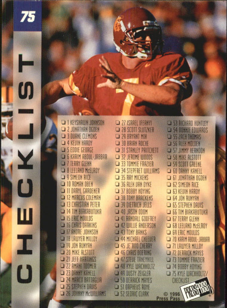 1996 Press Pass Paydirt #75 Kyle Wachholtz CL back image