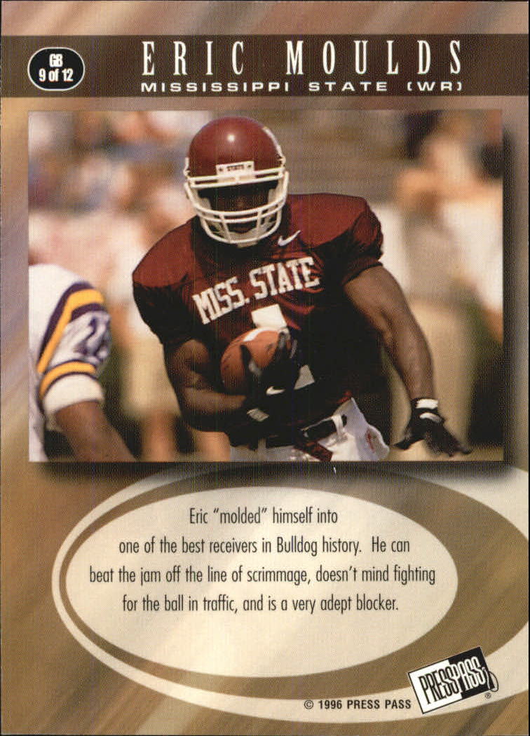 1996 Press Pass Paydirt Game Breakers #GB9 Eric Moulds back image