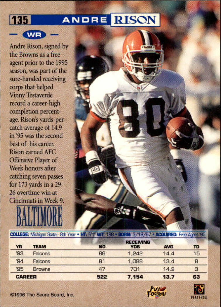 B4938- 1996 Pro Line Football Cards 1-202 +Rookies -You Pick- 15+ FREE US SHIP - Picture 260 of 382