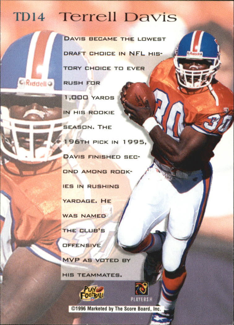 1996 Pro Line Touchdown Performers #TD14 Terrell Davis back image