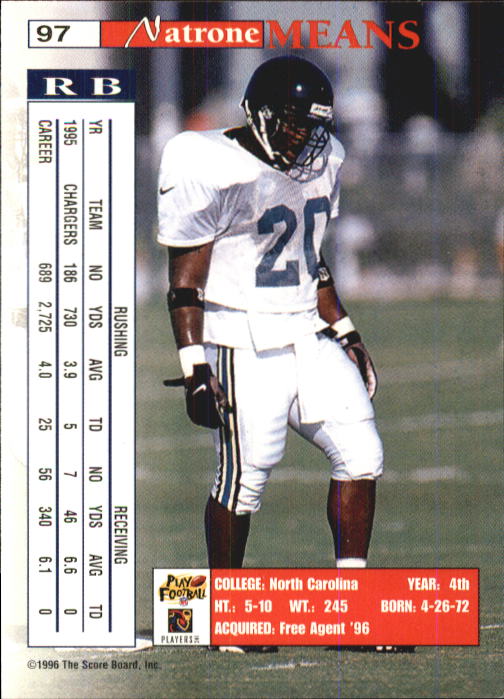 B1648- 1996 Pro Line Intense Fb #S 1-100 + Rookies -du Pick- 15 + Gratis US - Bild 191 von 199