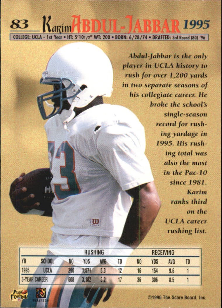 Sports Card Back