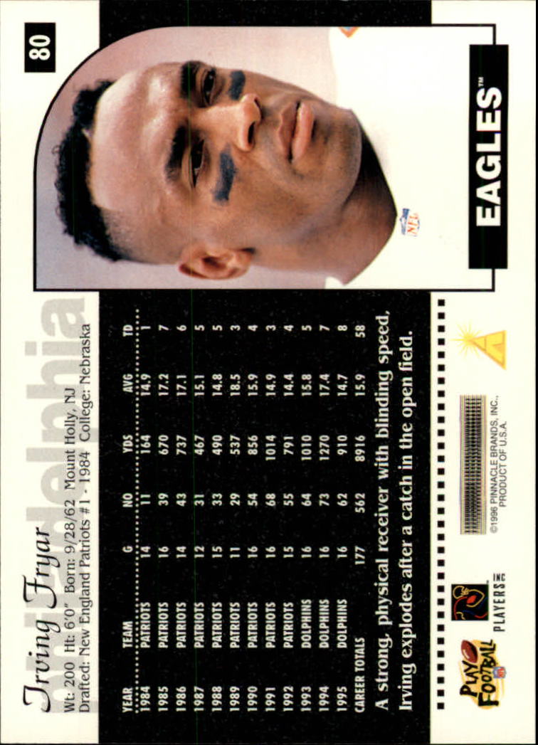 1996 Score #80 Irving Fryar back image