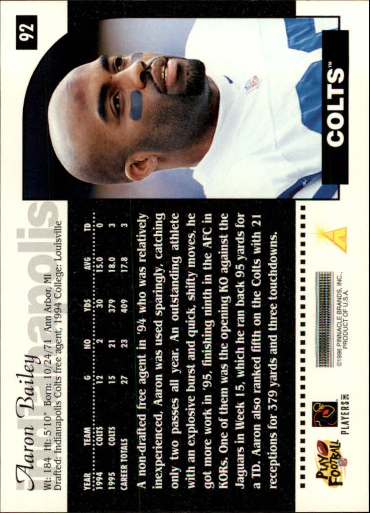 1996 Score Football (Pick Card From List) C117 09-22 - Picture 101 of 255
