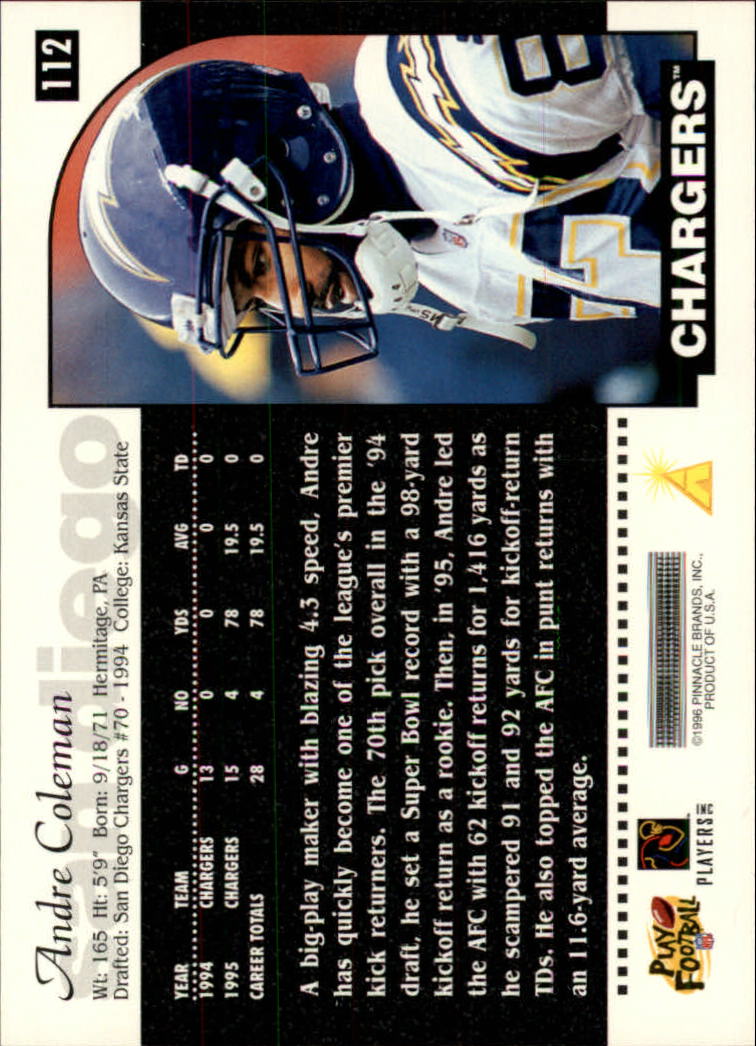 1996 Score Football (Pick Card From List) C117 09-22 - Picture 129 of 255