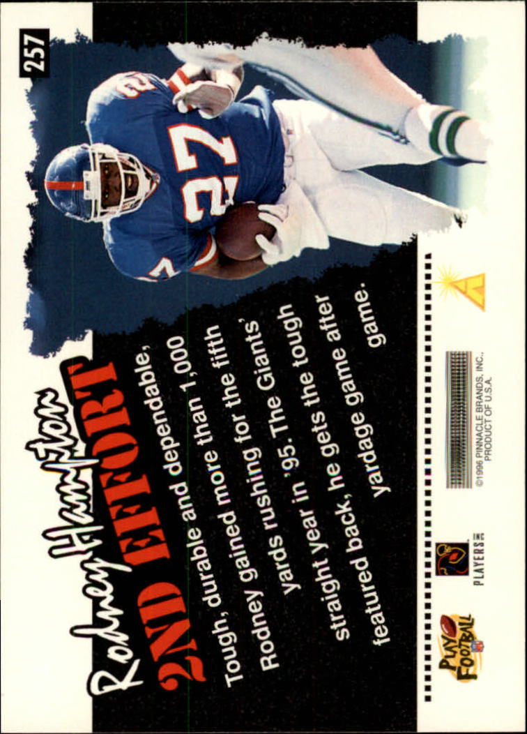 1996 Score #257 Rodney Hampton SE back image