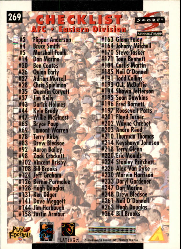 B2158- 1996 Score Football Cards 201-275 +Inserts -You Pick- 15+ FREE US SHIP - Picture 123 of 139