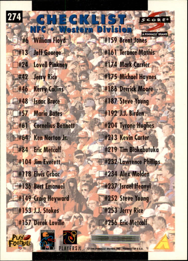 B2158- 1996 Score Football Cards 201-275 +Inserts -You Pick- 15+ FREE US SHIP - Picture 131 of 139