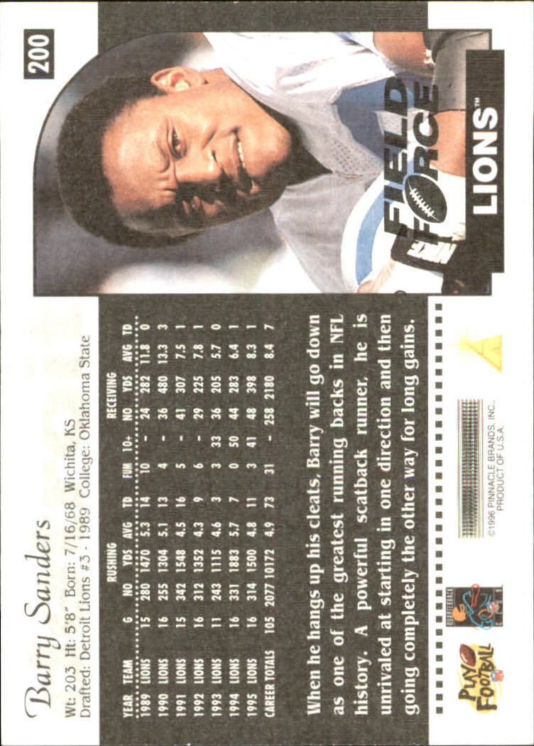 Sports Card Back