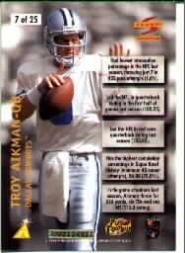 1996 Score Numbers Game #7 Troy Aikman back image