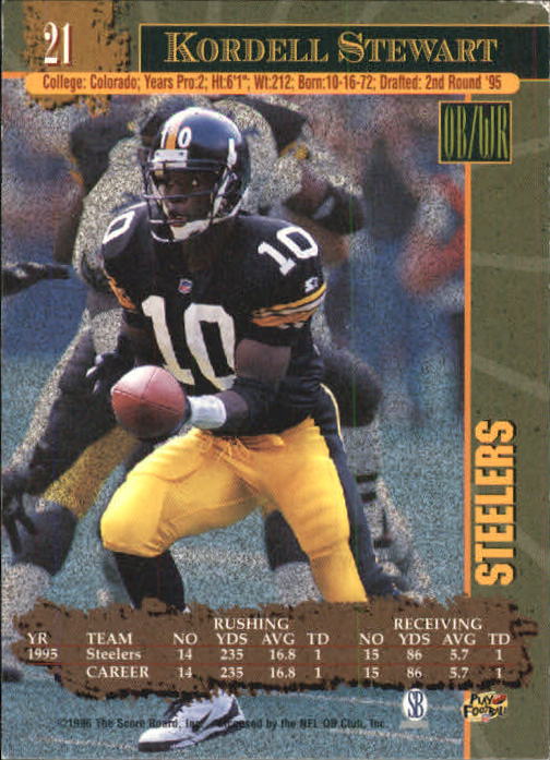 1996 Score Board NFL Lasers - #29 Rodney Peete