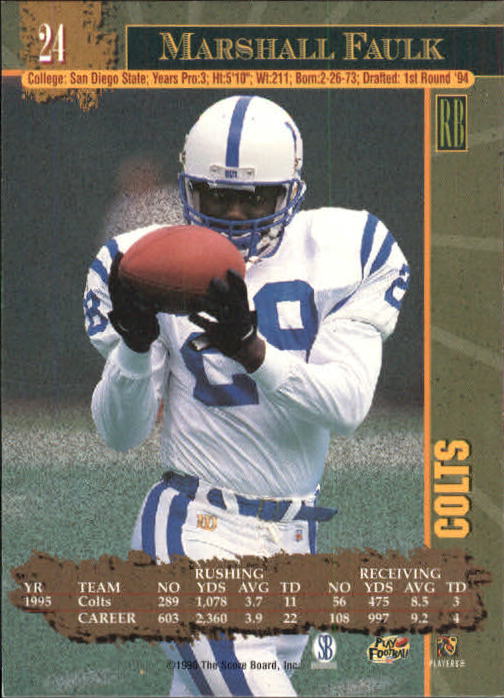 1996 Score Board NFL Lasers - #29 Rodney Peete