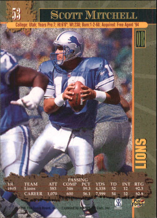 1996 Score Board NFL Lasers - #29 Rodney Peete