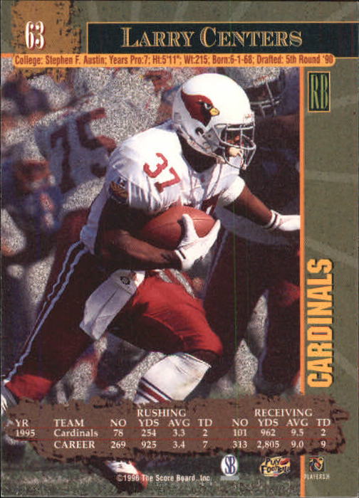 1996 Score Board NFL Lasers - #29 Rodney Peete