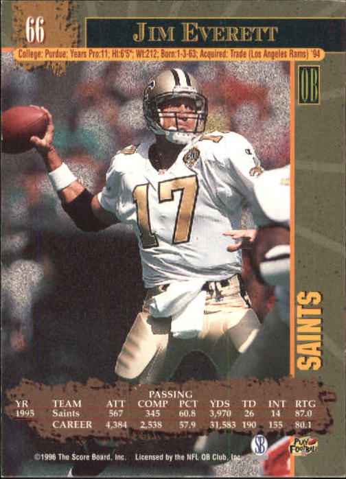 1996 Score Board NFL Lasers - #29 Rodney Peete