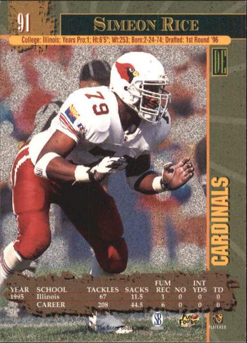 1996 Score Board NFL Lasers - #29 Rodney Peete