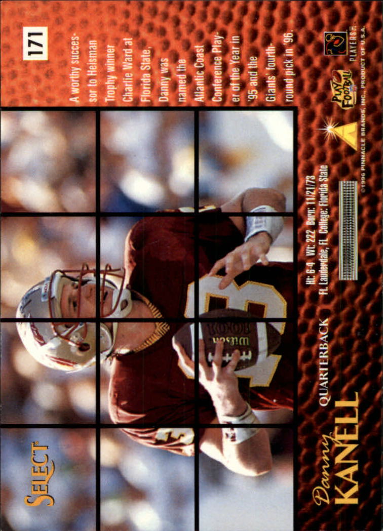 1996 Select #171 Danny Kanell RC back image