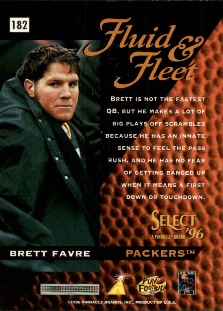 1996 Select #182 Brett Favre FF back image