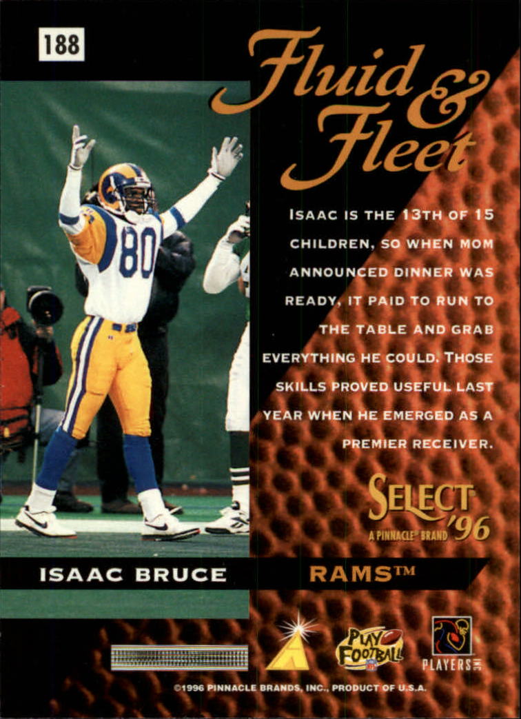 1996 Select #188 Isaac Bruce FF back image