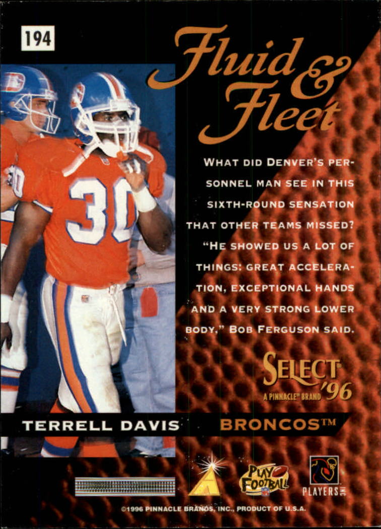 1996 Select #194 Terrell Davis FF back image