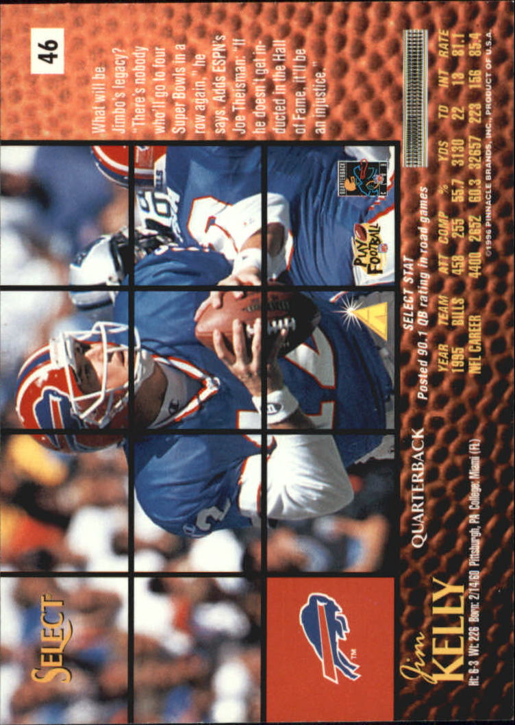 1996 Select Artist's Proofs #46 Jim Kelly back image