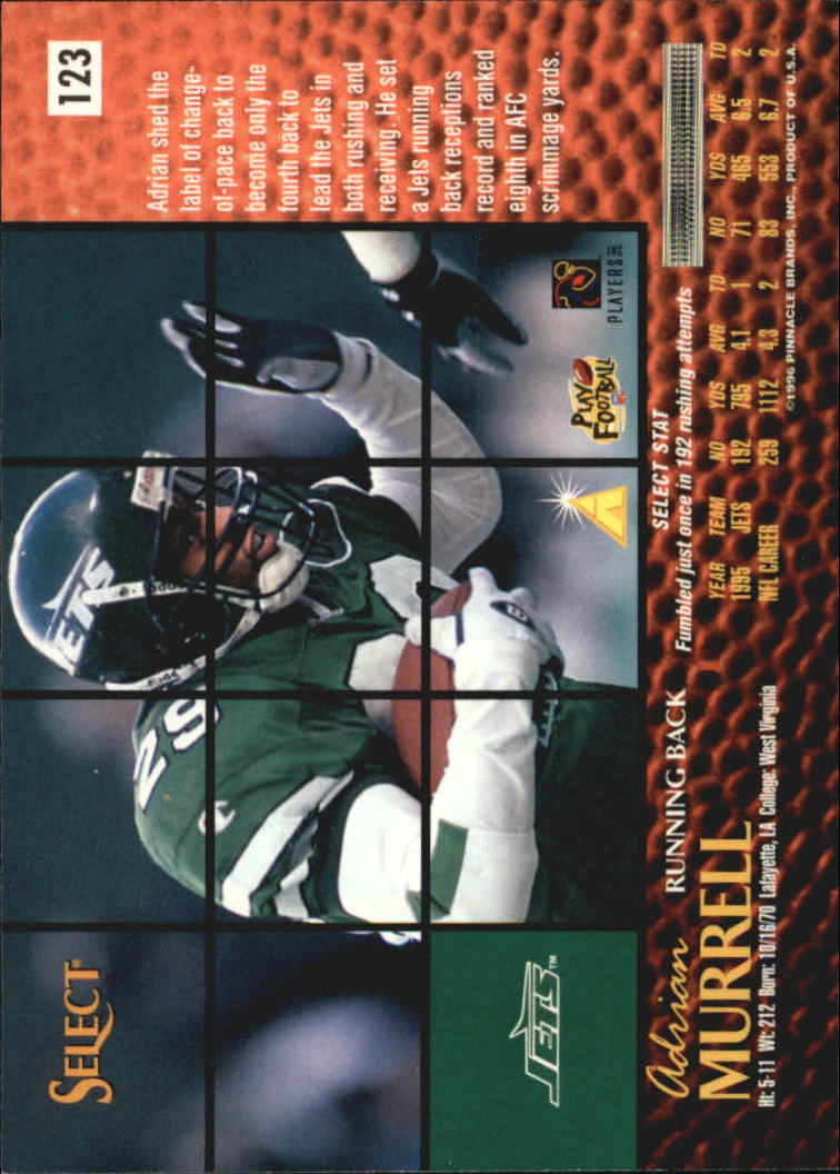 1996 Select Artist's Proofs #123 Adrian Murrell back image