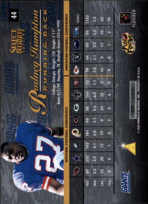 B3164- 1996 Select Certified Premium Stock FB Cards -You Pick- 15+ FREE US SHIP - Picture 87 of 245