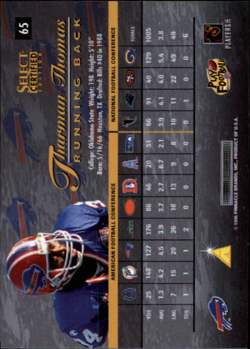 B3164- 1996 Select Certified Premium Stock FB Cards -You Pick- 15+ FREE US SHIP - Picture 129 of 245