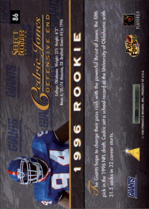 B3164- 1996 Select Certified Premium Stock FB Cards -You Pick- 15+ FREE US SHIP - Picture 169 of 245