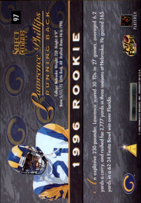 B3164- 1996 Select Certified Premium Stock FB Cards -You Pick- 15+ FREE US SHIP - Picture 189 of 245