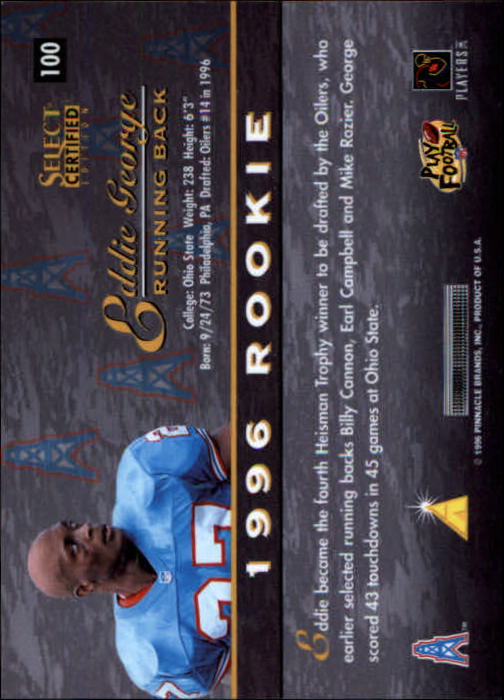 B3164- 1996 Select Certified Premium Stock FB Cards -You Pick- 15+ FREE US SHIP - Picture 195 of 245