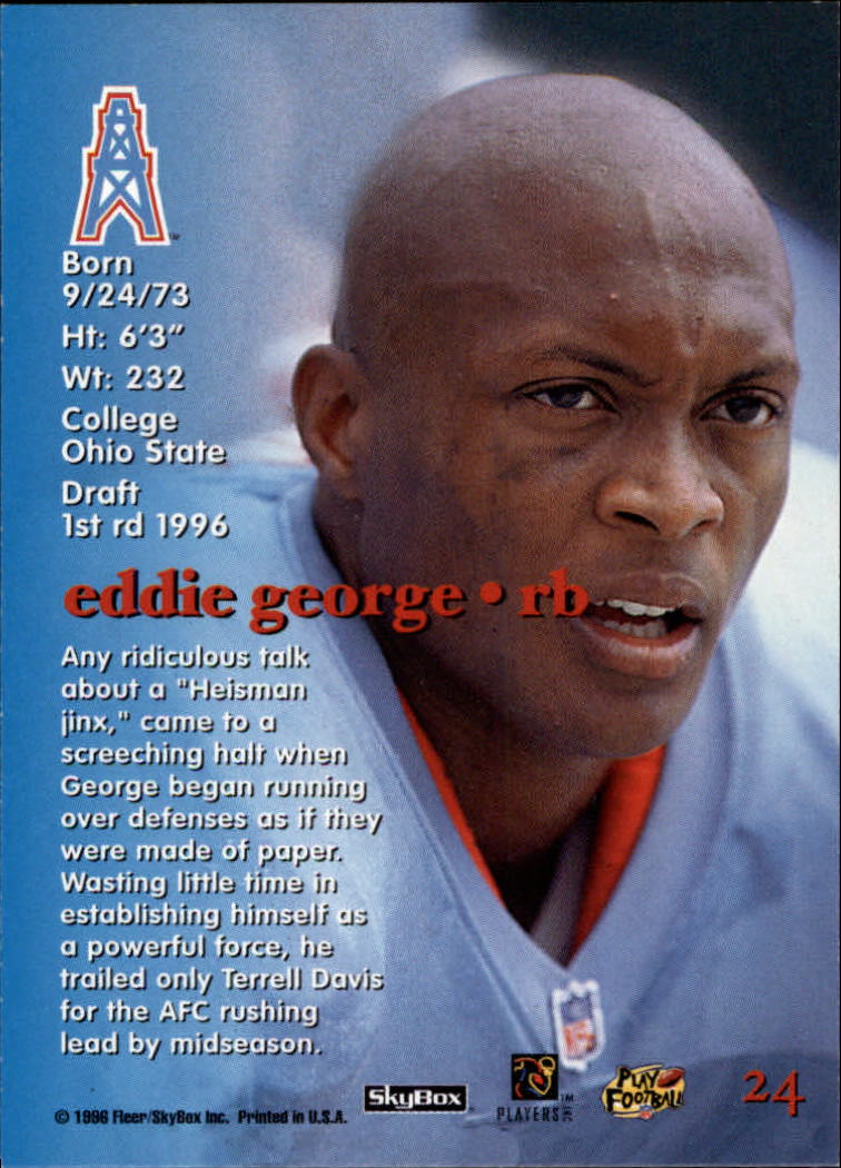 1996 SkyBox Impact Rookies #24 Eddie George RC back image