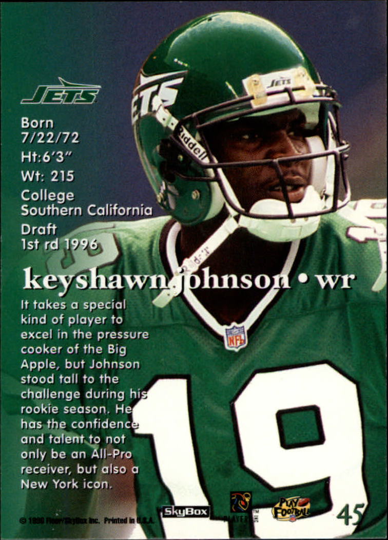 1996 SkyBox Impact Rookies #45 Keyshawn Johnson RC back image