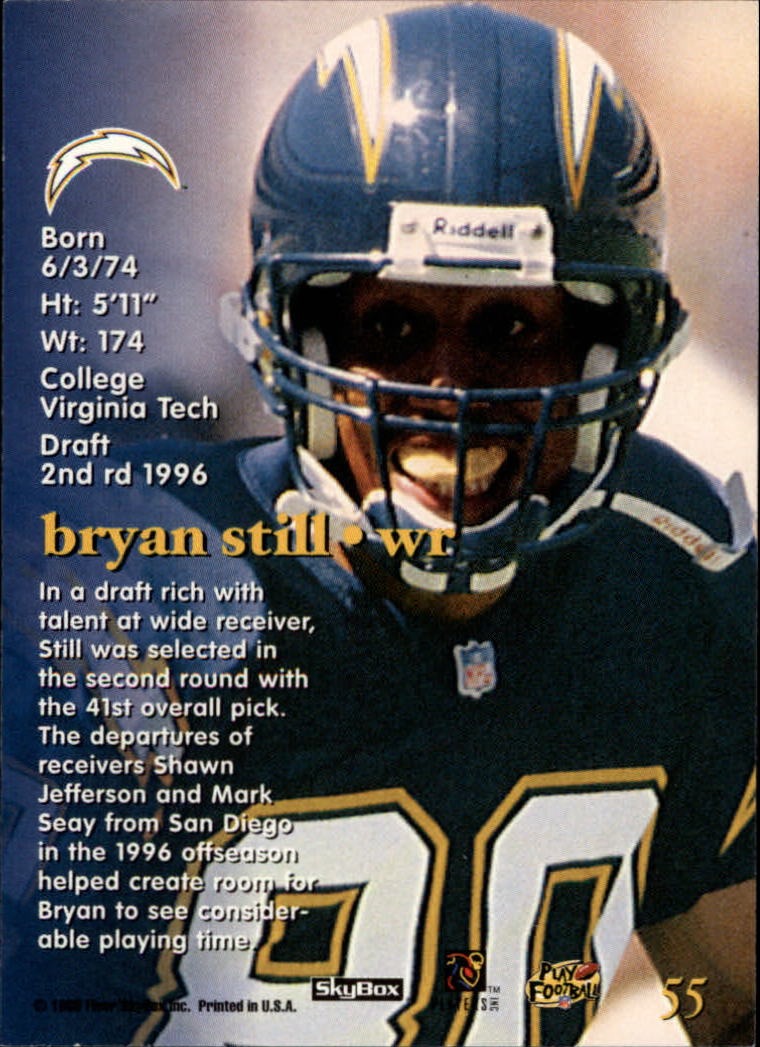 1996 SkyBox Impact Rookies #55 Bryan Still RC back image