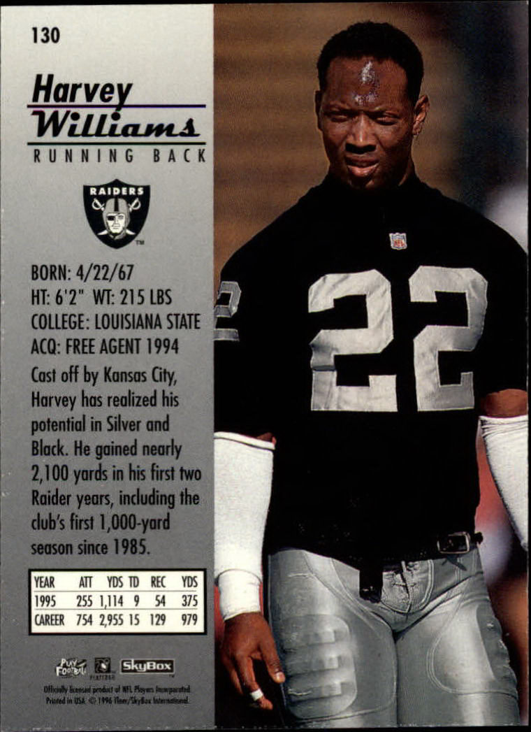 1996 SkyBox Premium #130 Harvey Williams on Fanatics Collect