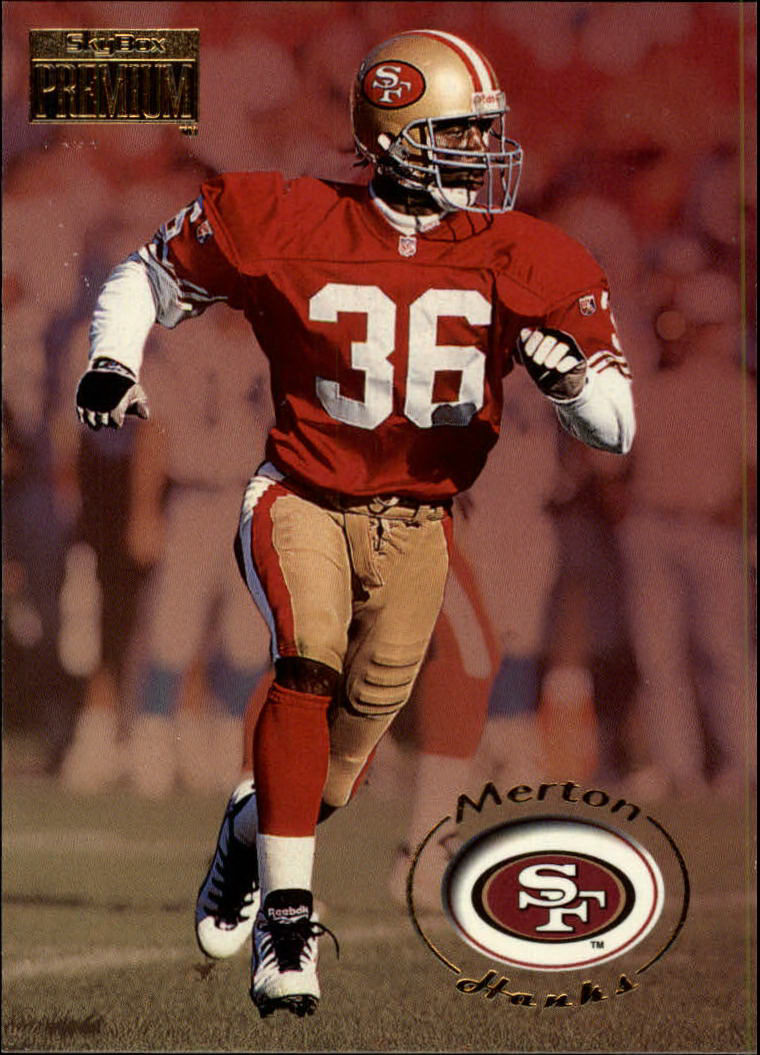 Merton Hanks autographed football card (San Francisco 49ers) 1997 Score #244