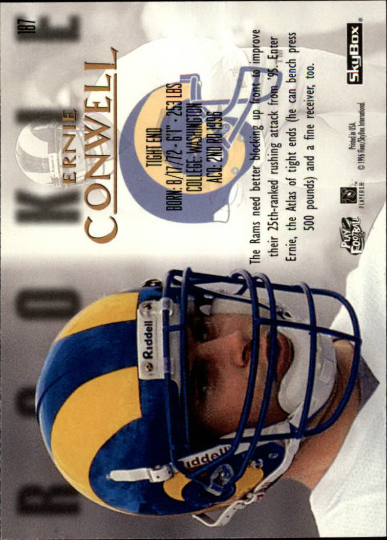 1996 SkyBox Premium #187 Ernie Conwell RC back image