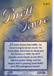 1996 SkyBox Premium Brett Favre MVP #5 Brett Favre Leather back image