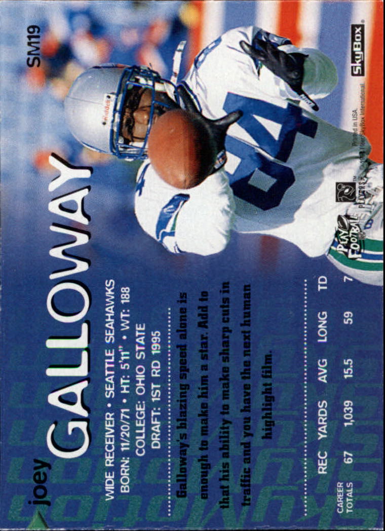 1996 SkyBox SkyMotion #19 Joey Galloway back image