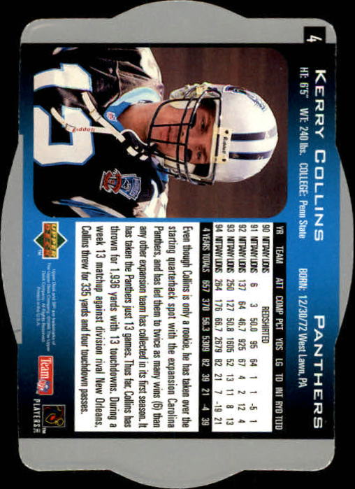 1996 SPx #4 Kerry Collins back image